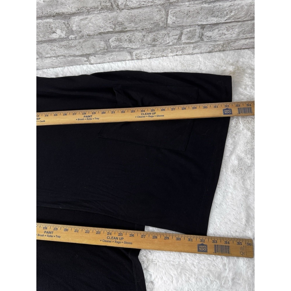 Susan Graver Weekend Black Flowy Open Front Cardigan Topper Pockets Size XL - Picture 9 of 12